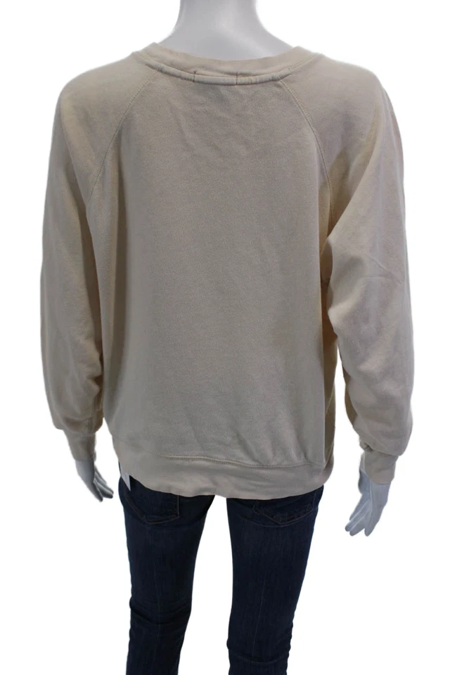 Sudadera J Crew Mujer Algodón Gráfico Manga Larga Beige Talla XS Foto 3 de 4
