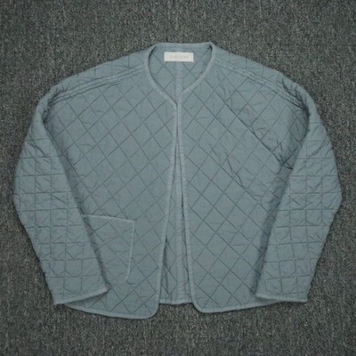 Outerknown Jacket Mens Extra Small Gray Blue Open Pockets Diamond Quilted
