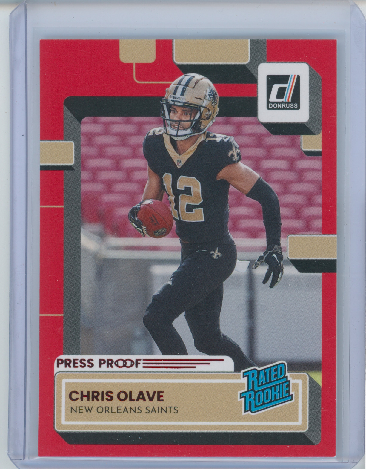 2022 Donruss Press Proof Red #309 Chris Olave Rated Rookie New Orleans Saints