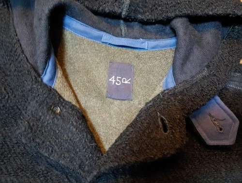 45R by 45RPM BOA FLEECE HOODED COTTON & WOOL NAVY BLUE COAT #7112065 - SIZE 1 image 3