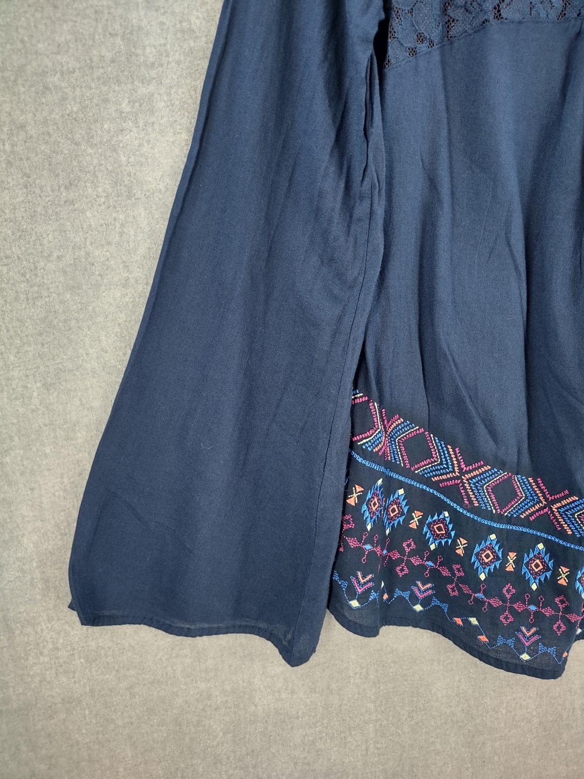 Rock Roll Cowgirl Top Small Blue Embroidered Lace… - image 12