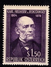 Austria 1954: Rokitansky (ANK 1006) nuovo di zecca (ANK 25 €)