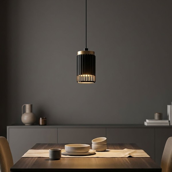 HäNgeleuchte Pendellampe Wohnzimmerleuchte Schwarz Gold KüChenlampe H 120 Cm-image