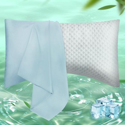 Curved Pillow Case King Size, Side Sleeper Pillow Cases Cover Cooling Rayon Deri
