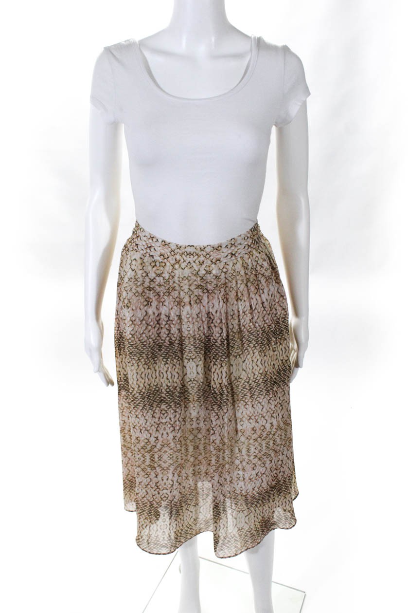 Great Jones Womens Python Print Ruffle Skirt Mult… - image 1