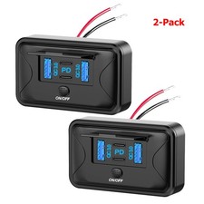 4 USB Ports Wall Surface Mount Charger Panel 12V USB C Outlet Socket for Car Bus