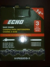 OEM Echo 91PX52CQ-3 Pack Chainsaw Chains Fits 14" CS-310 CS-330, CS-352