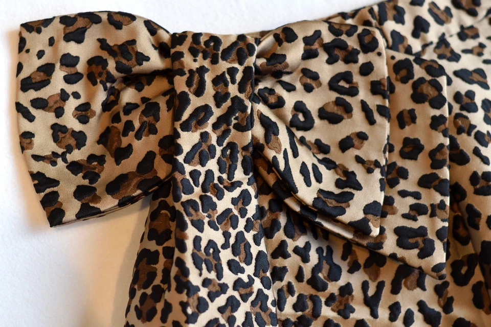 P.A.R.O.S.H Leopard Print Bow Mini Skirt Animalier High Waist Italian Size S uk8 - Image 2 of 4