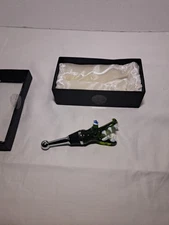 Blown Glass Art Glass Green Alligator Wine Bottle Stopper with Box By LSArts