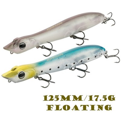 2pcs Topwater Fishing Lure Treble Hooks Saltwater Lures Popper Lure 12.5cm/17.5g