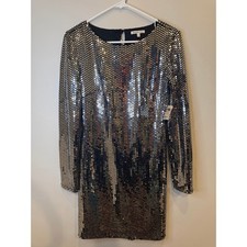NWT Charlotte Russe Metallic Sequin Mesh Disco Dress M Party Retro Y2K Clubwear