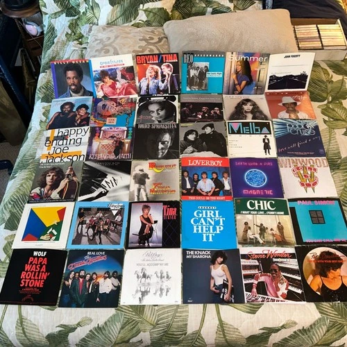 LOT 36 Record PICTURE SLEEVES 45 80s New Wave Rock No Vinyl Knack Journey Cougar