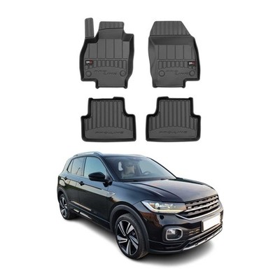 OMAC Gummi Fußmatten für VW T-Cross 2019-2026 Premium TPE Automatten Schwarz 4x
