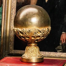 Beautiful Antique Ornate Gold Decorative Ball Orb Home Decor Art Decorative
