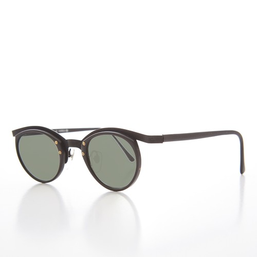 Unique Black Round Edgy Floating Rim Sunglass - Gavi - Picture 2 of 3