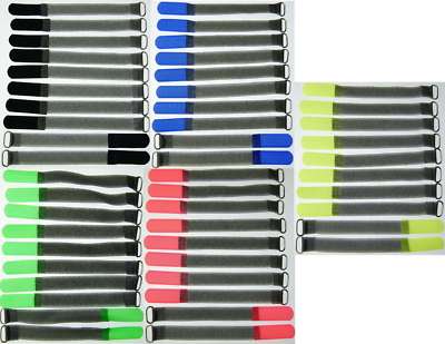 Klettband Mit öse 20x 40 Cm X 40 Mm Wiederverschließbare Klett-Kabelbinder NEON GELB Mit Metall-Öse - Kabel-Klettband 400 Mm Wiederverwendbar Klettbänder Für Kabel