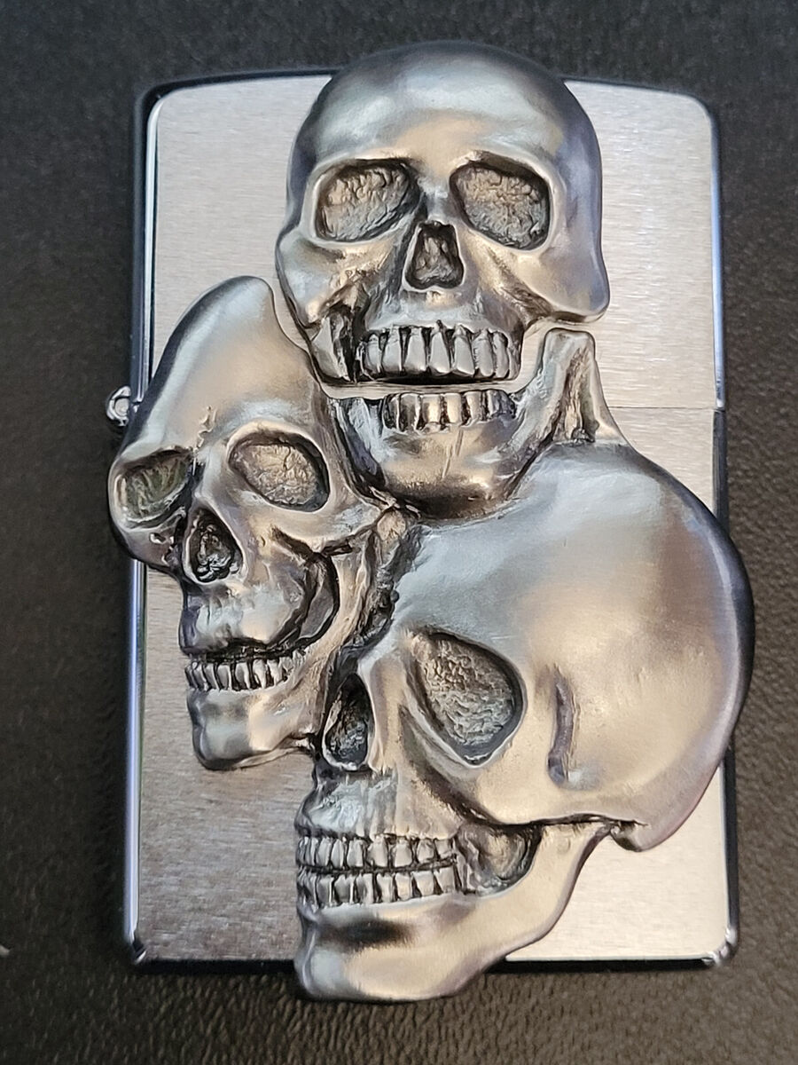 Zippo Box 3 Skull Heads August 2010 Numbered 0339/1000 Zippo Box 3 Skull Heads August 2010 Numbered 0339/1000
