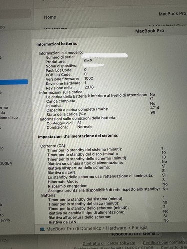 Macbook Pro 2019 A2159 8GB 13.3 Retina Touch Bar Sequoia 15.1 - Foto 5 di 6