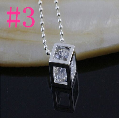 Wholesale Jewelry 925 Sterling Silver  Crystal Pendants Necklace Chain - Picture 4 of 16