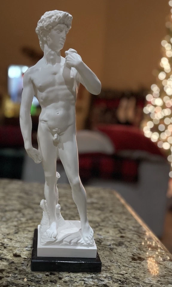 G Ruggeri Michelangelo Cast Marble Statue Of David ITALY 16” - Image 4 of 4