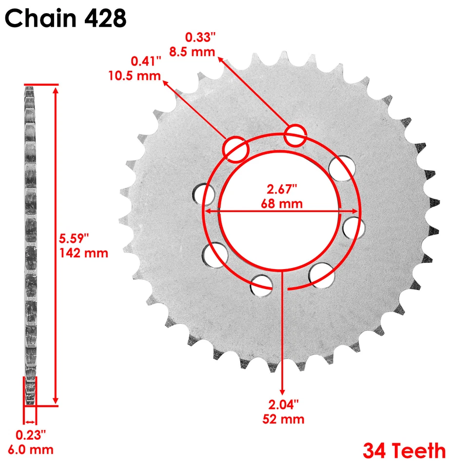 Kit de cadena de transmisión y piñones para Suzuki DS80 DS 80 1980 1981 1982 1983 1984-2003 Foto 4 de 4