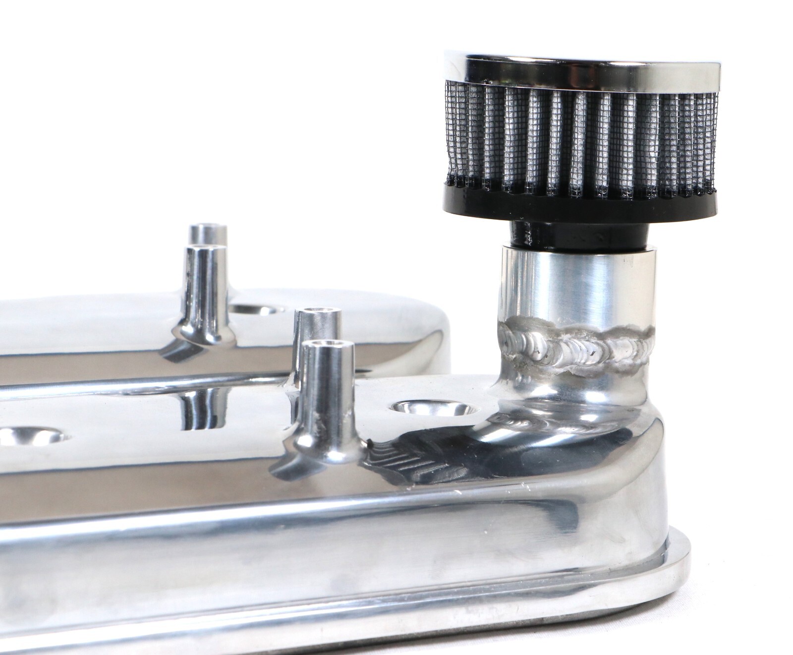 GM LS Polished Cast Aluminum Tall Valve Covers Coil Mounts Breather LS1