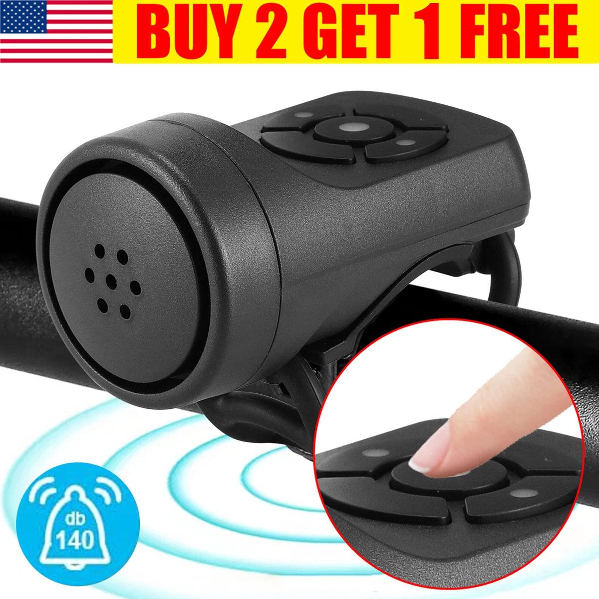 USB Charging Bicycle Horn Super Loud Bells Mountain Bike Electric