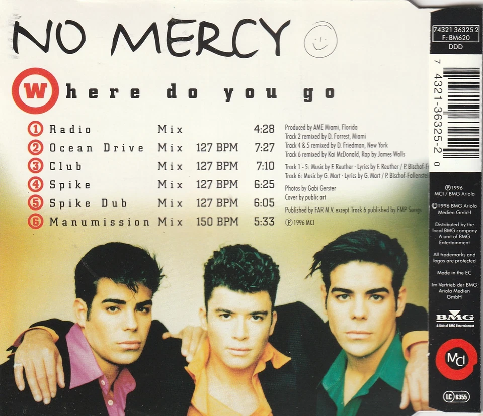 No Mercy – Where Do You Go - 1996 - Maxi-CD - - Bild 2 von 2