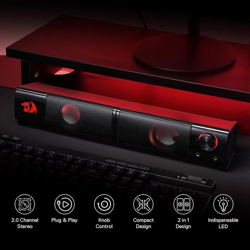 GS550 PC Gaming Speakers 2.0 Channel Sound Bar USB Powered 3.5mm - 第 2/8 張圖片