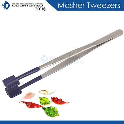 MASHING Tweezers Glass Work Bead Masher 8'' LAMPWORKING 3/4'' Surface PVC Dip