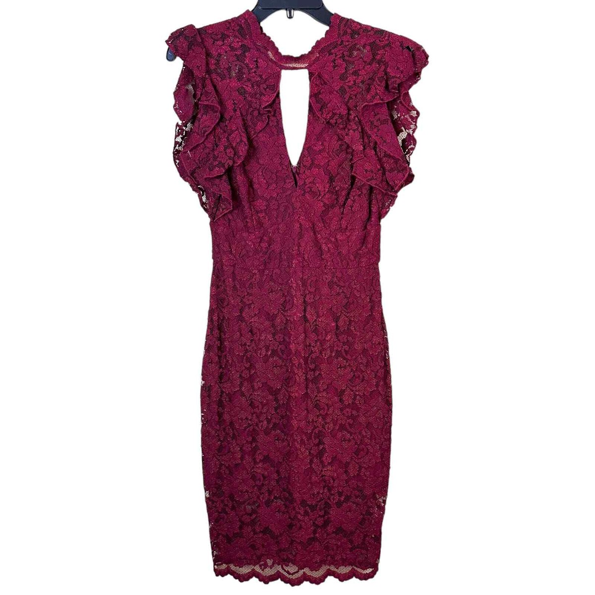 anthropologie red lace dress Anthropologie Red Lace Dress Sz 0 XS (0-2)
