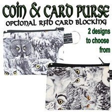 Owl Coin/Card Purse Cash Money RFID Protection Stocking Filler Barn Tawny