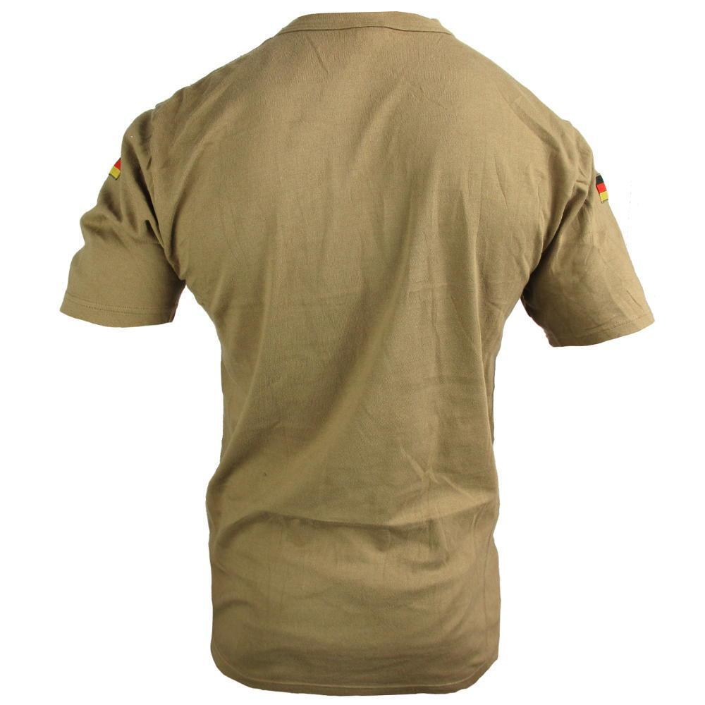 T-Shirt Esercito Tedesco Canottiera Tropicale Oliva – Con Patch Velcro E Bandiere – XS A 4XL