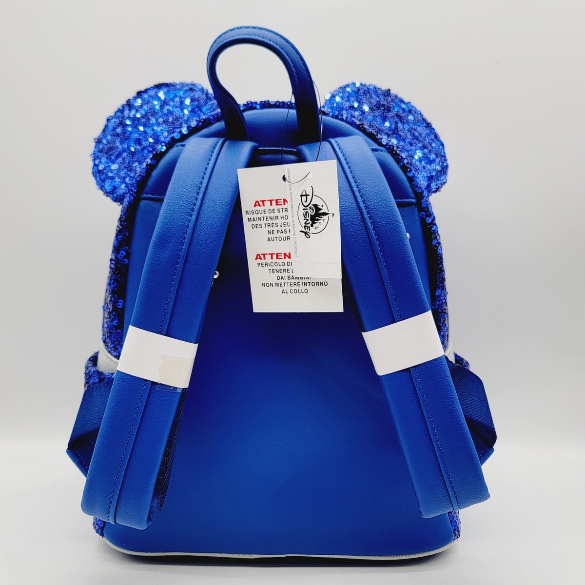 ?SALE? NWOT Loungefly Disney Parks Wishes Come True Blue Sequin Mini Backpack Disney Parks Loungefly Minnie Mouse Wishes Come True Blue  main image 4