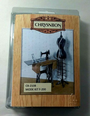 Dollhouse Miniature Chrysnbon Treadle Sewing Machine Dress