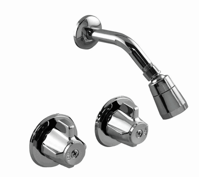 TwoHandle Stall Shower Valve 4” Chrome Plated Brass eBay