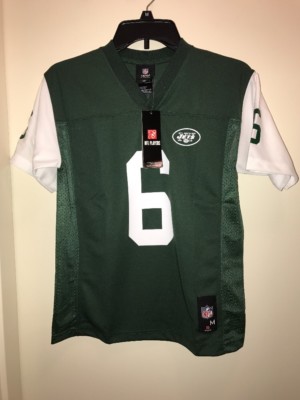 NY JETS Mark Sanchez #6 Boys' NFL Jersey GREEN/WHITE V-Neck Size M(10-12) NWT