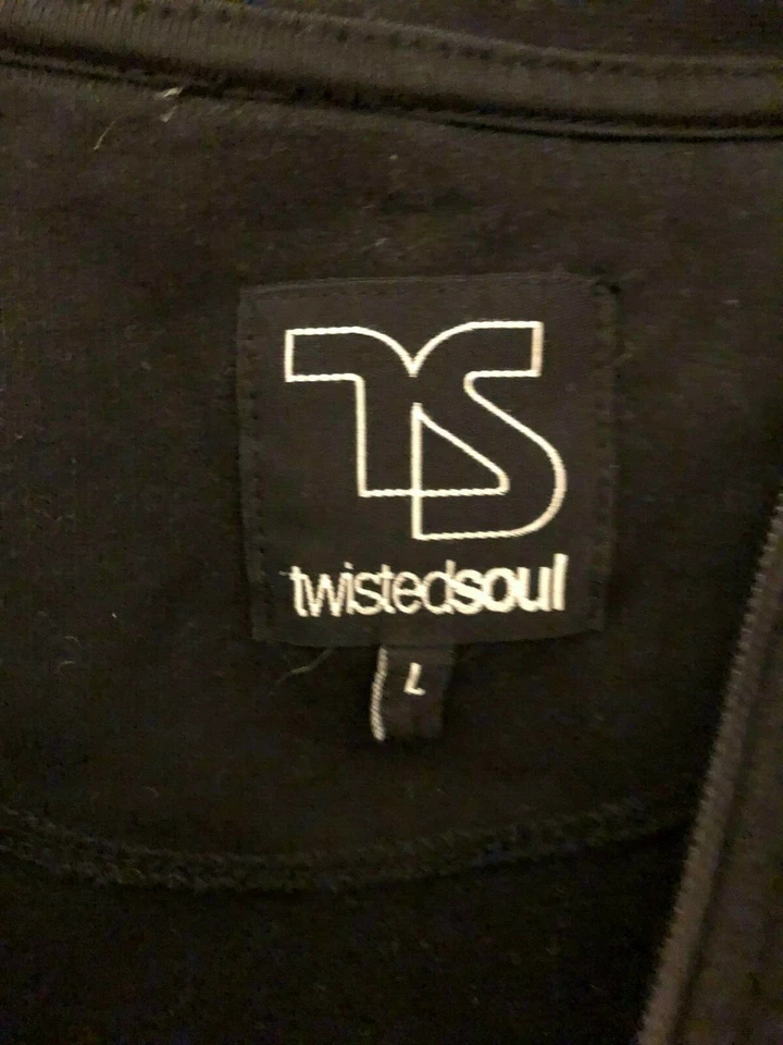 Chaqueta Twisted Soul Hombre Cremallera Frontal Manga Larga Negra Talla L Grande Foto 3 de 4