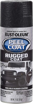 Rust-Oleum 311281-6PK Automotive Peel Rugged Coat Spray, 11 oz, Black - 6 PACK