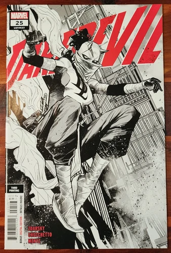 Daredevil Vol 6 #25 1st Elektra as Daredevil 3rd Print B&W Major Key Issue NM 🔥