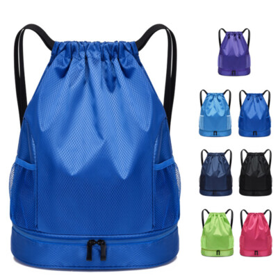 Waterproof Basketball Bag Wet Dry Separation Swimming Bags Drawstring Backpack.