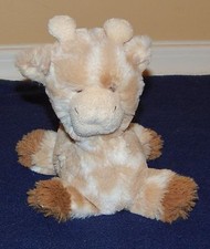 7.5" Aurora Baby Super Soft Plush Tan White Giraffe w/ Rattle 2015