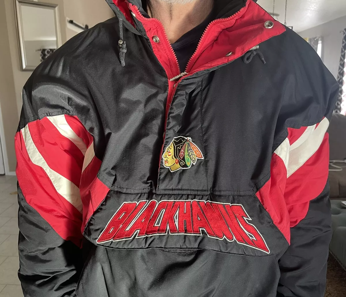 Vintage blackhawks deals starter jacket