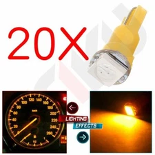20x Amber T5  70 73 74 5050-SMD Led Bulbs Instrument Panel Dashboard Gauge Light