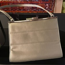 Nine West Small Purse Gold Fabric 90s Vintage Formal 6”x7” Bag Inside Zip Pocket