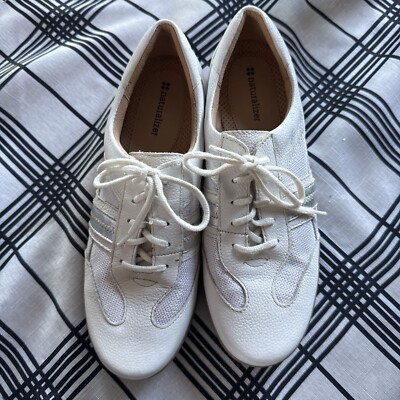 Naturalizer Shoes Womens 9N Faina Walking Sneaker Lace Up White Leather Comfort