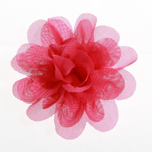 50 pz 5 cm 2" chic fiori di chiffon all'uncinetto per fascia in tessuto fiori per capelli - Foto 3 di 10