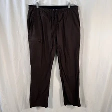 Duluth Joggers Men's 40x32 Brown Drawstring Zip Cargo Pocket Pull On Cotton Blen
