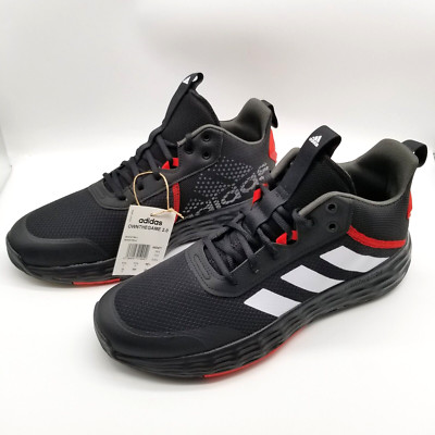 adidas Men's Ownthegame 2.0 Basketball Shoes Size 12 Black White Red Mid Top