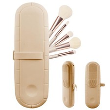 Large Travel Makeup Brush Holder, Silicone Makeup Brush Organizer Portable